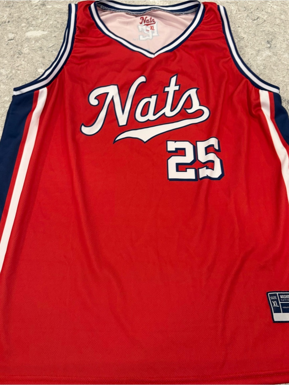 Washington Nationals 2025 SGA Red Basketball Jersey-XL